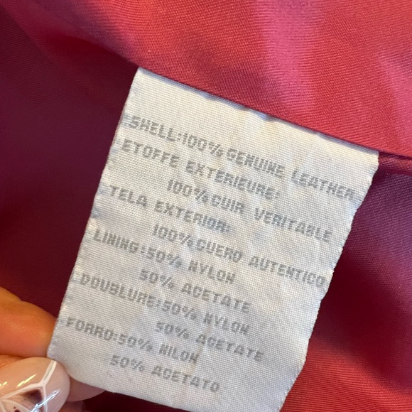 Liz Claiborne Women's Pink Leather Jacket - Picture 7 of 7